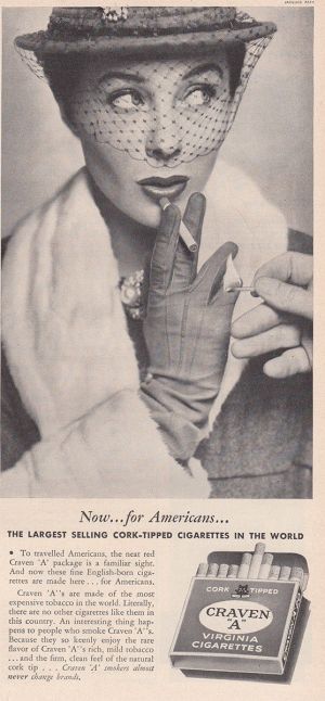 craven a cork tipped cigarettes advertising